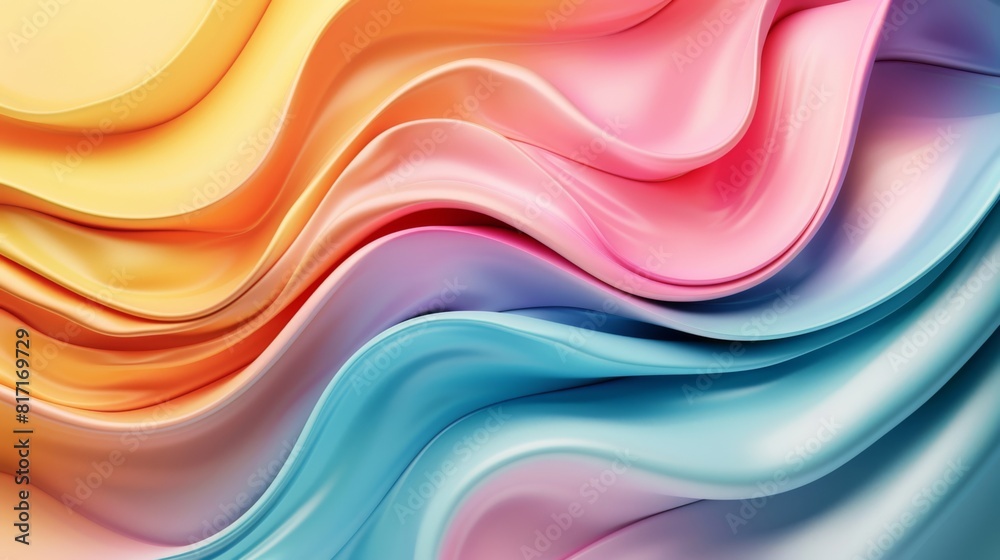 A colorful, flowing piece of fabric with a rainbow of colors A colorful, flowing piece of fabric with a rainbow of colors