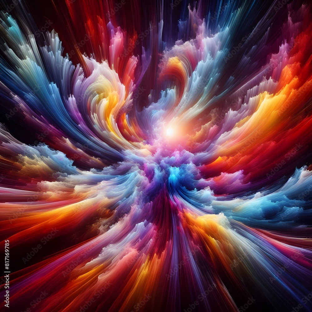 Obraz premium An Abstract Journey Chromatic Nebula A Symphony of Colorful Smoke