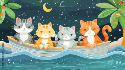 Cats and the sea cats on boats, beaches, or fishing2 photo
