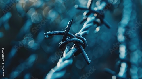 A close up image of barbed wire to commemorate the International Day of Remembrance of the Slave Trade and its abolition photo