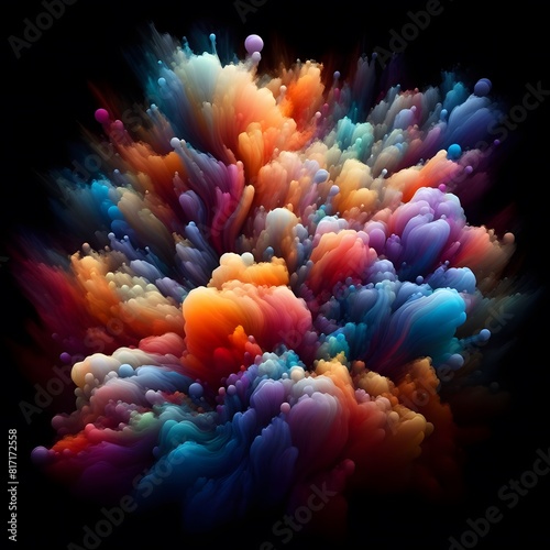 An Abstract Journey Chromatic Nebula  A Symphony of Colorful Smoke photo