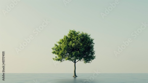 Celebrate World Environment Day by showcasing a solitary tree against a simple backdrop perfect for enhancing graphic elements in your designs