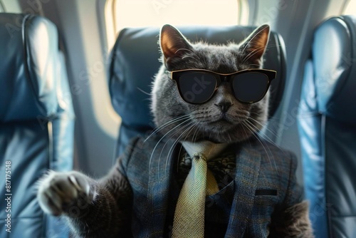 Sibling Cats in Aviator Suits Takeoff on Adventure © Yuliia