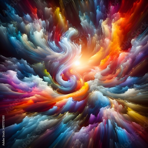 An Abstract Journey Chromatic Nebula  A Symphony of Colorful Smoke photo