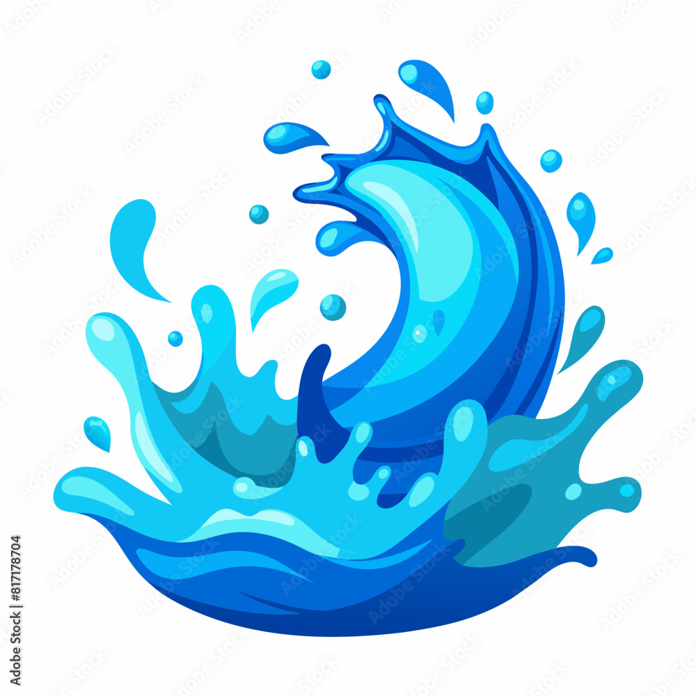 Naklejka premium Freshwater splash vector illustration