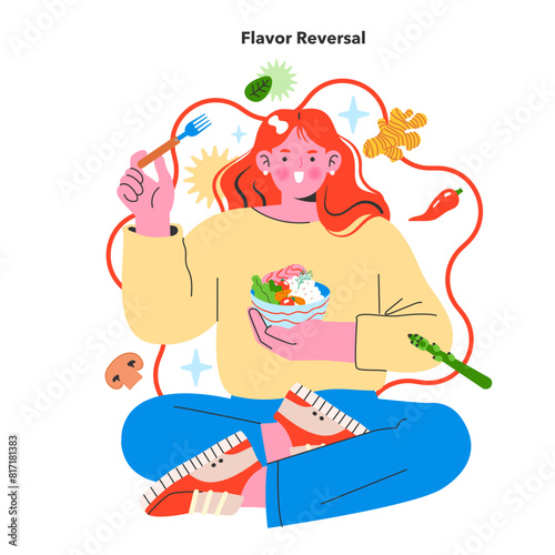 Flavor Reversal. Flat Vector Illustration