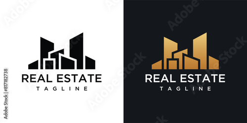 abstract real estate building logo template. logo icon for building, architecture, house, apartment, hotel, logo element