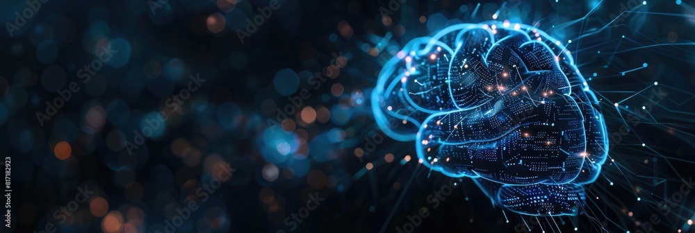 A futuristic AI brain interface linking with human neurons and animal neural patterns