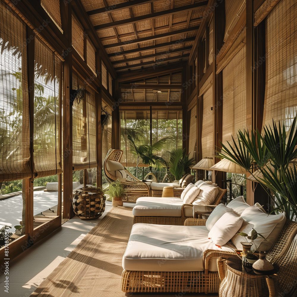 Relax in an Island Getaway with Bamboo Window Blinds