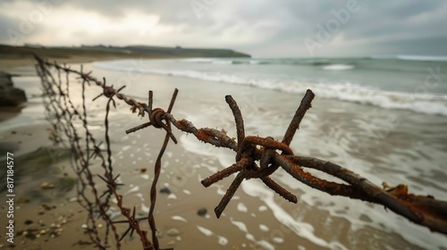 During World War II metal barbed wire was used to protect the Normandy landing beaches