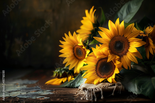 Sunflower on the table