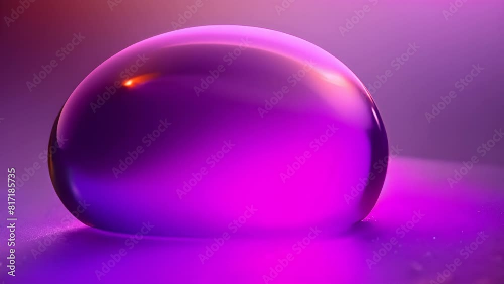 Vibrant Water Drop on Dark Purple Surface Generative AI