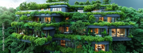 Eco-Friendly Development  Buildings with green roofs and renewable energy sources.