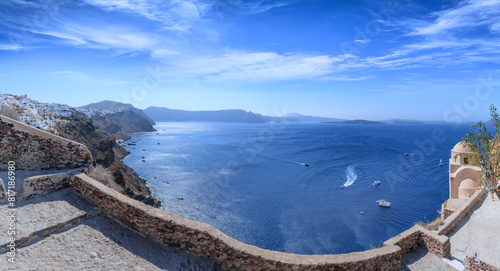 Townscape of Oia in Santorini Island, Greece.