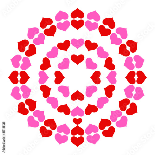 pink and red hearts round