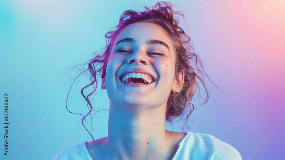 candid shot of a young woman bursting into laughter candid shot of a young woman bursting into laughter