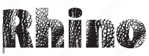 Rhino Skin Textured Lettering in Bold Style Vector Graphic Art