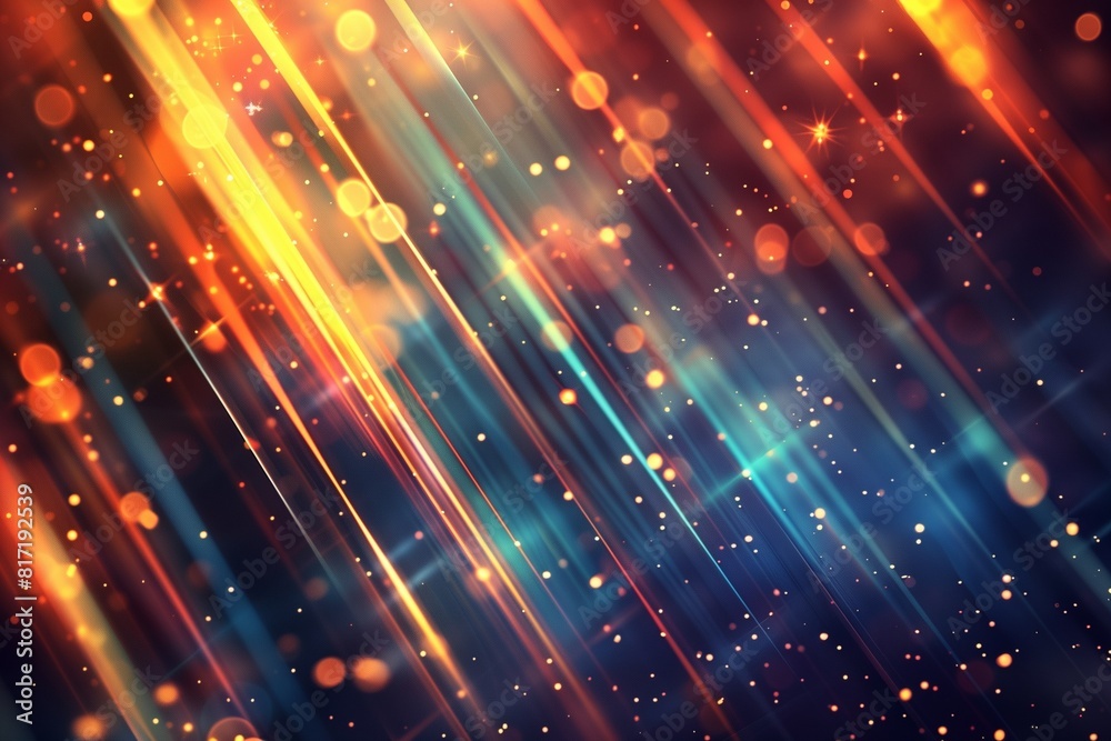 Fototapeta premium Glowing stripes. Beautiful flashes of light on a dark background. Glowing abstract sparkling background with light effect.