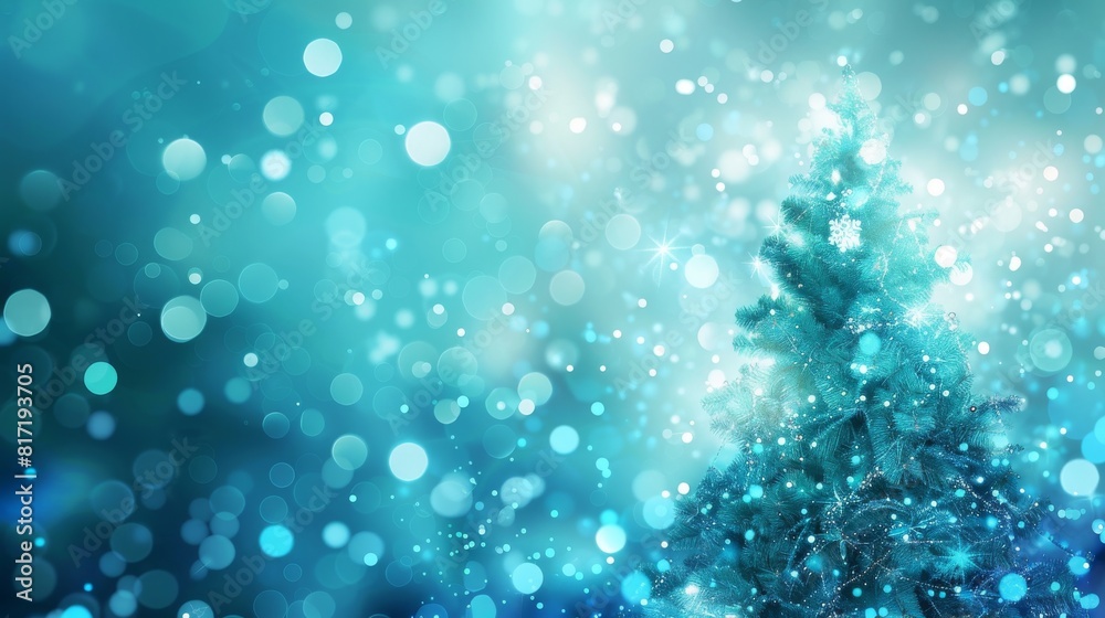 Blue Christmas Tree With Snowflakes Blue Christmas Tree With Snowflakes
