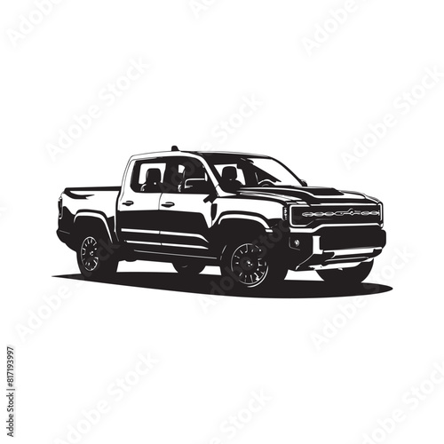 Vector double cabin 4x4 vehicle pickup truck vector isolated