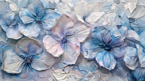 Blue and White Hydrangea Flowers Painting