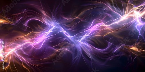 Flowing purpleblue electric plasma streams emit bright energy in a dazzling display. Concept Lightning Storms  Electric Energy  Plasma Display  Dazzling Colors  Weather Phenomena