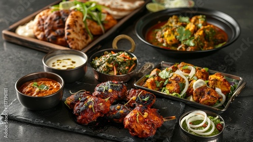 Assorted Indian Food on a Plate