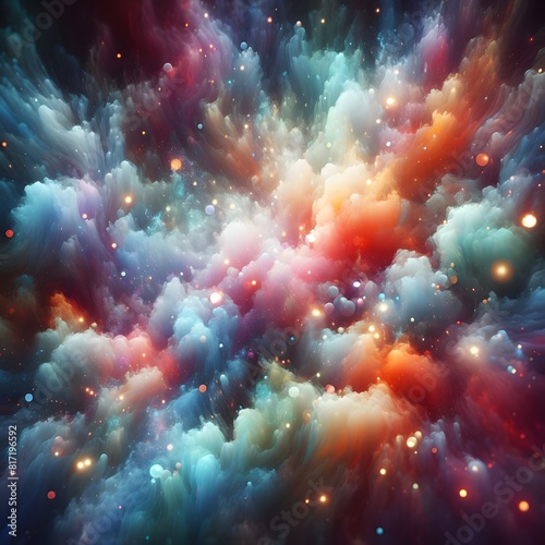 An Abstract Journey Chromatic Nebula  A Symphony of Colorful Smoke photo