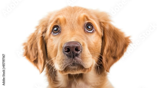 golden retriever puppy, white background