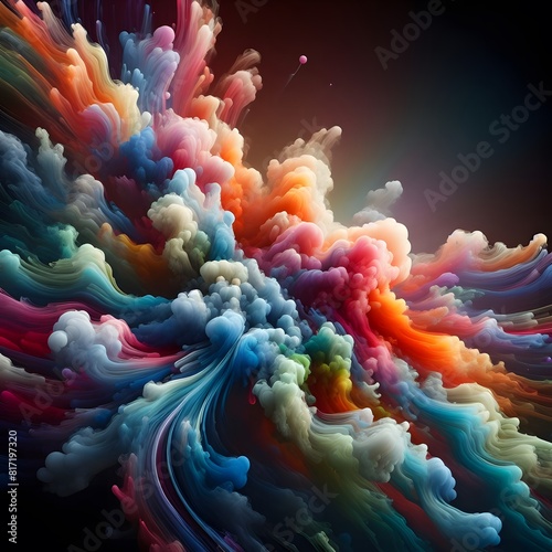 An Abstract Journey Chromatic Nebula  A Symphony of Colorful Smoke photo