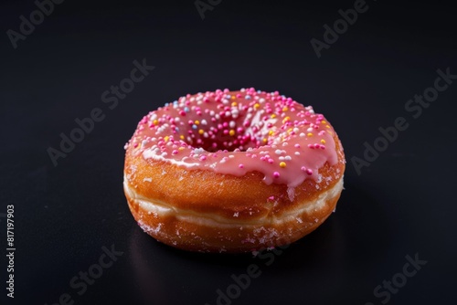 Delightful donut assortment on dark inky surface