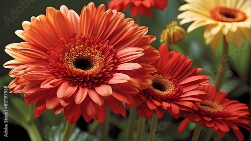 The Gerber daisy is known for its large, colorful blooms and prominent central disc florets. In the case of a red Gerber daisy, the petals are a vivid shade of red, ranging from deep crimson to bright photo