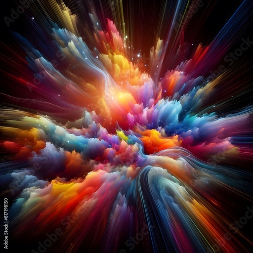 An Abstract Journey Chromatic Nebula  A Symphony of Colorful Smoke photo