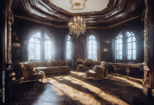 hall interior illustration design mansion victorian Gothic