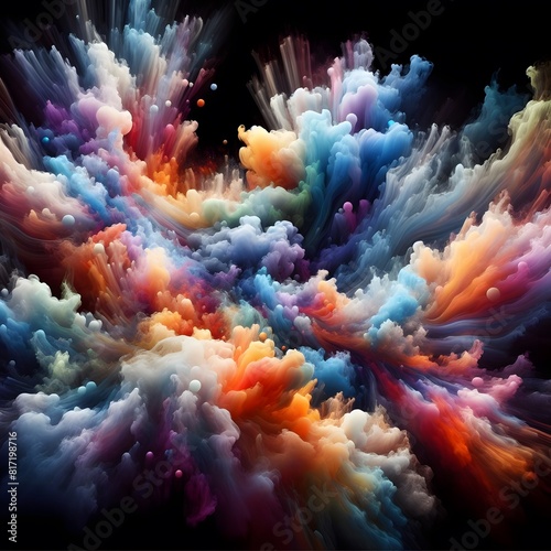 An Abstract Journey Chromatic Nebula  A Symphony of Colorful Smoke photo