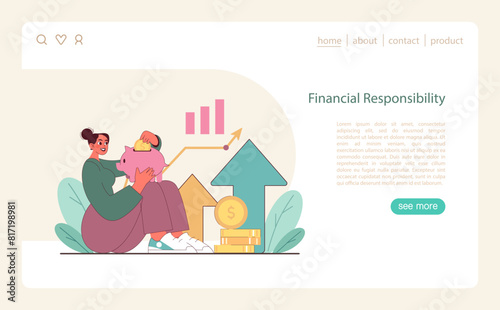 Financial Responsibility concept. Embracing savings and growth with insightful financial planning.