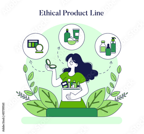 ethical cosmetics. Flat Vector Illustration