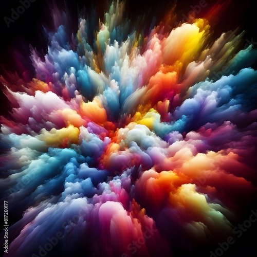 An Abstract Journey Chromatic Nebula  A Symphony of Colorful Smoke photo