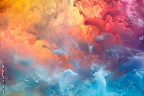Masterpiece of designing art. Abstract clouds ART. Transparent creativity. Inspired by the sky, as well as steam and smoke. Ink colors are amazingly bright, luminous, translucent, free-flowing. photo