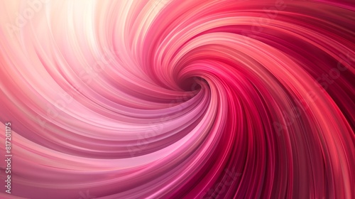 The image has a white-pink radial gradient. which spins around in circular waves these waves Beautifully transformed, this design creates a sense of depth and movement © Saowanee