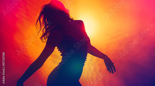 A dancer woman dancing in silhouette street dance concept