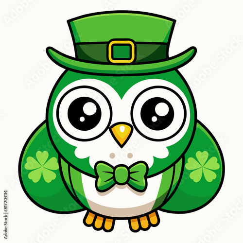 t-shirt-design--st-patricks-day-themed-owl-wearing