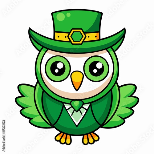 t-shirt-design--st-patricks-day-themed-owl-wearing