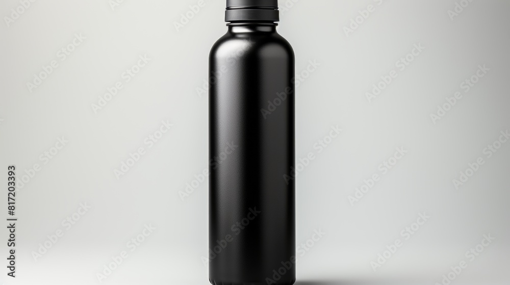 Mockup of black sport bottle on white background. Mockup of black sport bottle on white background.