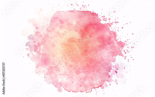 watercolor splashes forming a pink, magenta and yellow cloud shape on a white background for creative design projects 