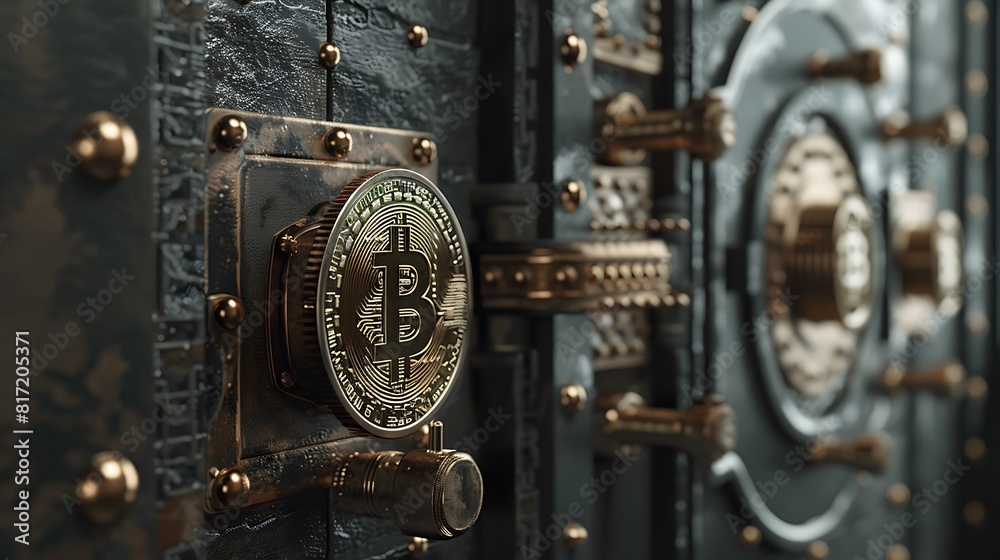 A cryptocurrency wallet stored offline in a secure vault, safeguarding digital assets.