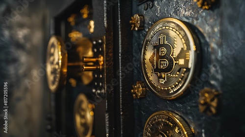 A cryptocurrency wallet stored offline in a secure vault, safeguarding digital assets. photo