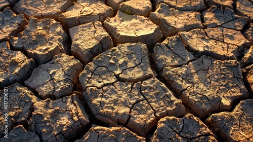 Close-Up View of Jagged Cracks on Ground Surface