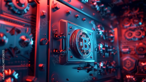 A cryptocurrency wallet stored offline in a secure vault, safeguarding digital assets. photo