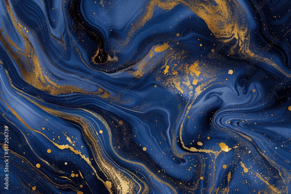 Blue marble and gold abstract background texture. Indigo ocean blue marbling with natural luxury style swirls of marble and gold powder. Blue marble and gold abstract background texture. Indigo ocean blue marbling with natural luxury style swirls of marble and gold powder.